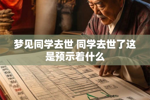 梦见同学去世 同学去世了这是预示着什么