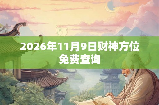 2026年11月9日财神方位免费查询