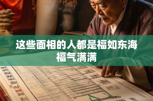 这些面相的人都是福如东海福气满满