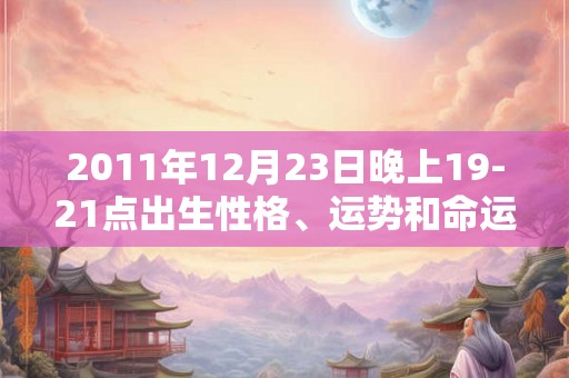 2011年12月23日晚上19-21点出生性格、运势和命运