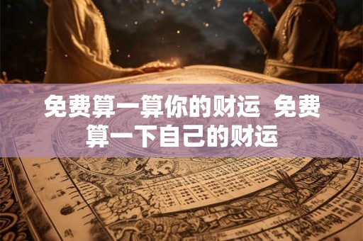 免费算一算你的财运  免费算一下自己的财运