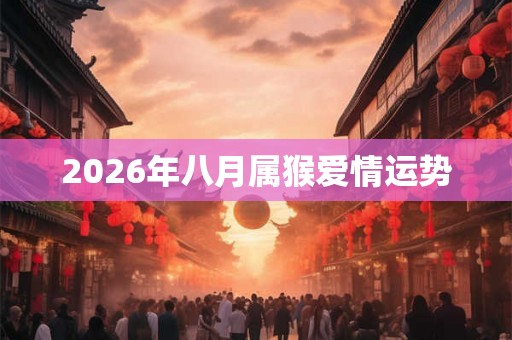 2026年八月属猴爱情运势 2026年八月属猴爱情运势