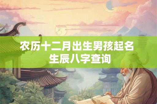农历十二月出生男孩起名  生辰八字查询