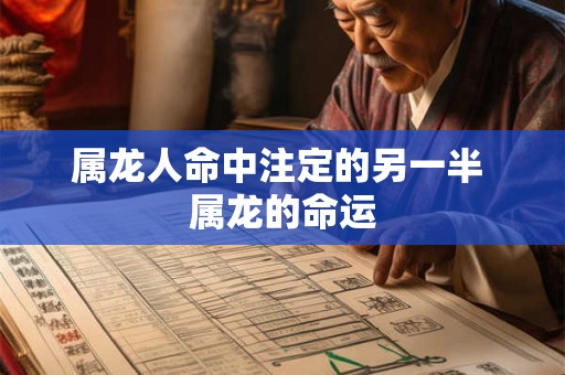 属龙人命中注定的另一半 属龙的命运