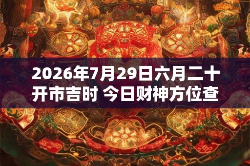 2026年7月29日六月二十开市吉时 今日财神方位查询