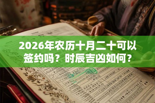 2026年农历十月二十可以签约吗？时辰吉凶如何？