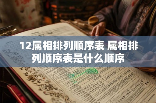 12属相排列顺序表 属相排列顺序表是什么顺序