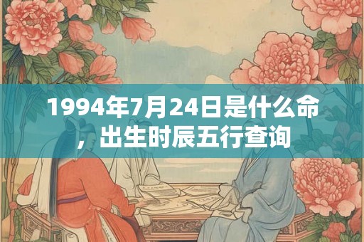 1994年7月24日是什么命,出生时辰五行查询 1994年7月24日是什么命,出生时辰五行查询