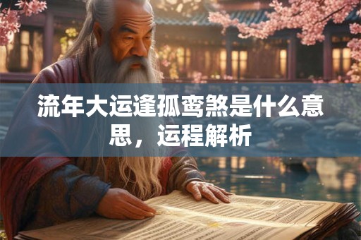 流年大运逢孤鸾煞是什么意思，运程解析