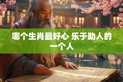 哪个生肖最好心 乐于助人的一个人