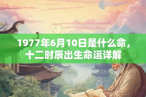 1977年6月10日是什么命，十二时辰出生命运详解