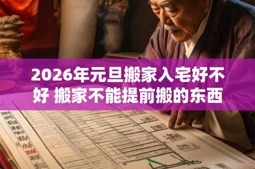 2026年元旦搬家入宅好不好 搬家不能提前搬的东西