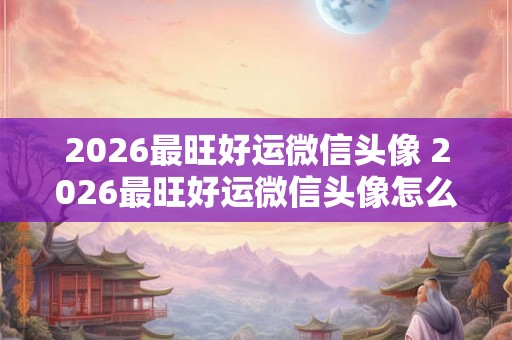 2026最旺好运微信头像 2026最旺好运微信头像怎么选