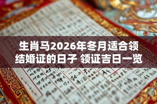 生肖马2026年冬月适合领结婚证的日子 领证吉日一览表