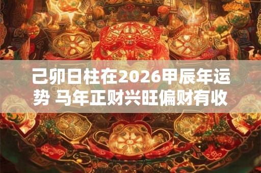 己卯日柱在2026甲辰年运势 马年正财兴旺偏财有收获