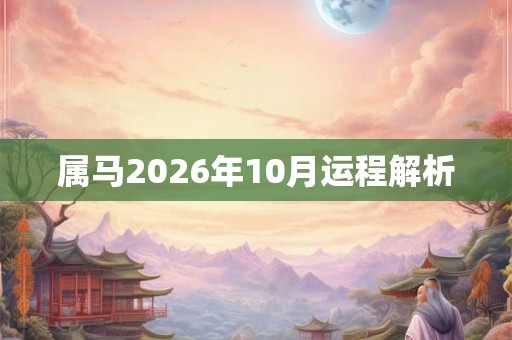 属马2026年10月运程解析