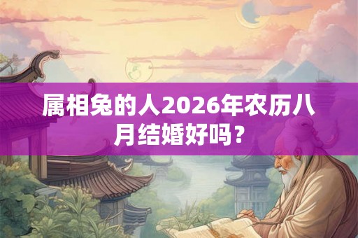 属相兔的人2026年农历八月结婚好吗？