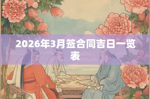 2026年3月签合同吉日一览表