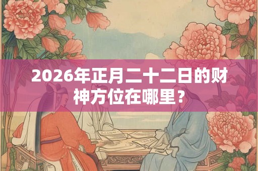 2026年正月二十二日的财神方位在哪里？