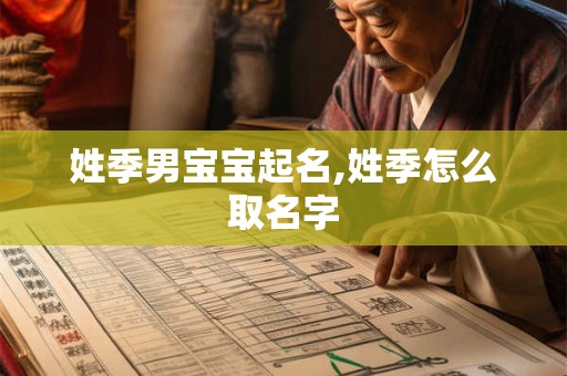 姓季男宝宝起名,姓季怎么取名字