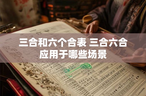 三合和六个合表 三合六合应用于哪些场景
