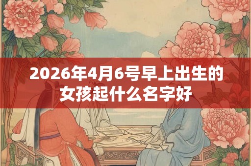 2026年4月6号早上出生的女孩起什么名字好