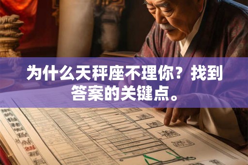 为什么天秤座不理你？找到答案的关键点。