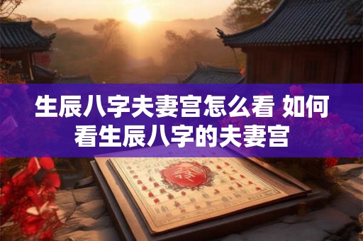 生辰八字夫妻宫怎么看 如何看生辰八字的夫妻宫