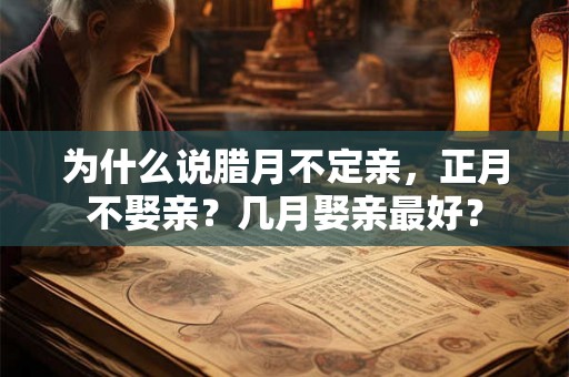 为什么说腊月不定亲，正月不娶亲？几月娶亲最好？