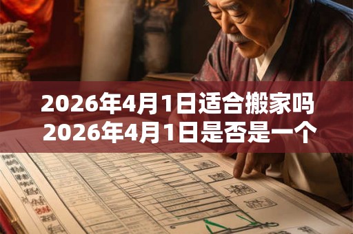 2026年4月1日适合搬家吗 2026年4月1日是否是一个适合搬家的日期