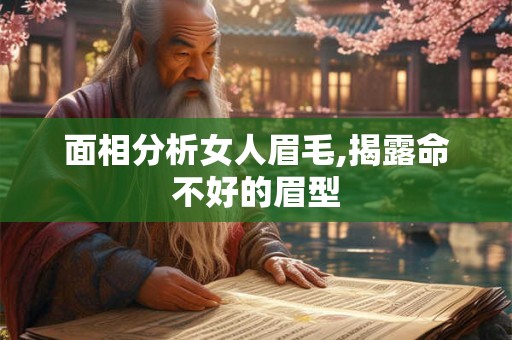 面相分析女人眉毛,揭露命不好的眉型