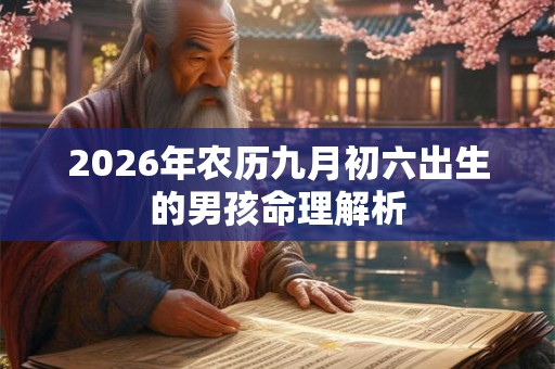 2026年农历九月初六出生的男孩命理解析