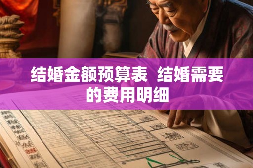 结婚金额预算表  结婚需要的费用明细