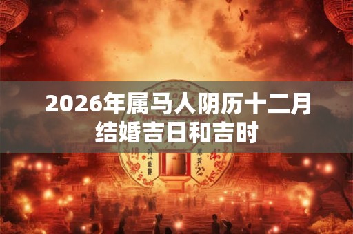 2026年属马人阴历十二月结婚吉日和吉时