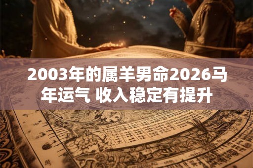 2003年的属羊男命2026马年运气 收入稳定有提升