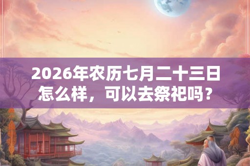 2026年农历七月二十三日怎么样，可以去祭祀吗？