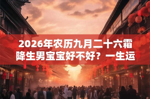 2026年农历九月二十六霜降生男宝宝好不好？一生运势如何？