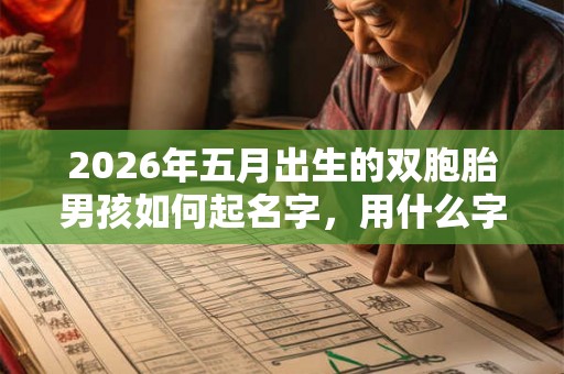 2026年五月出生的双胞胎男孩如何起名字，用什么字比较好