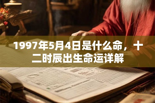 1997年5月4日是什么命，十二时辰出生命运详解