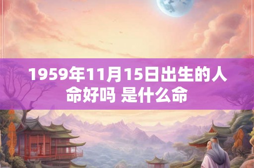 1959年11月15日出生的人命好吗 是什么命