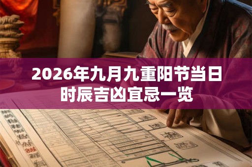 2026年九月九重阳节当日时辰吉凶宜忌一览
