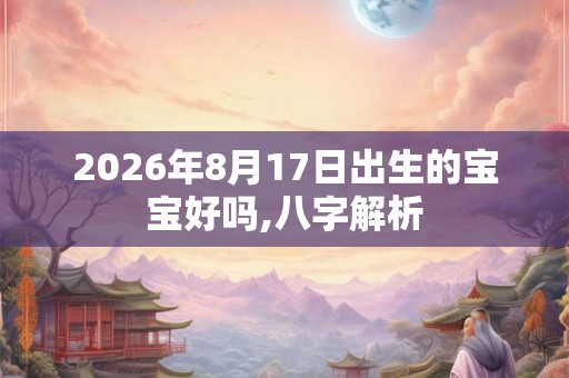 2026年8月17日出生的宝宝好吗,八字解析