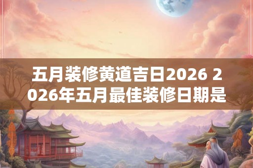五月装修黄道吉日2026 2026年五月最佳装修日期是哪天