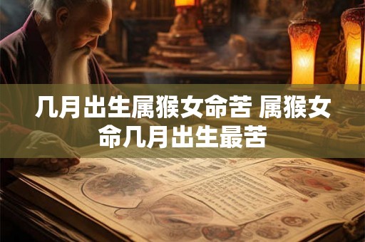 几月出生属猴女命苦 属猴女命几月出生最苦