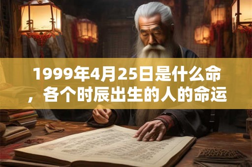 1999年4月25日是什么命，各个时辰出生的人的命运