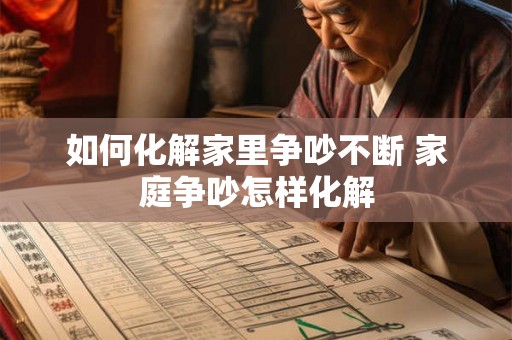 如何化解家里争吵不断 家庭争吵怎样化解