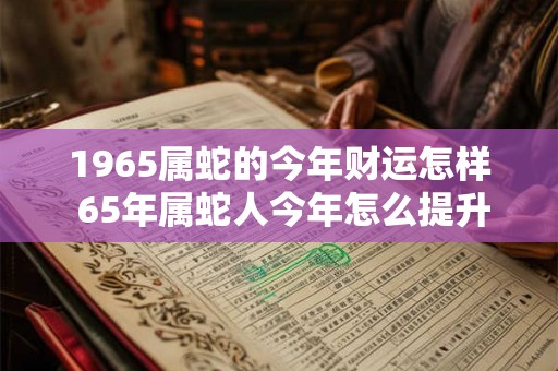 1965属蛇的今年财运怎样 65年属蛇人今年怎么提升财运