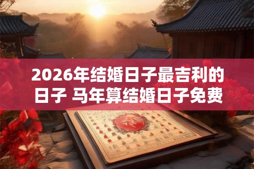 2026年结婚日子最吉利的日子 马年算结婚日子免费 2026年结婚日子最吉利的日子 马年算结婚日子免费