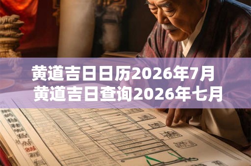 黄道吉日日历2026年7月  黄道吉日查询2026年七月