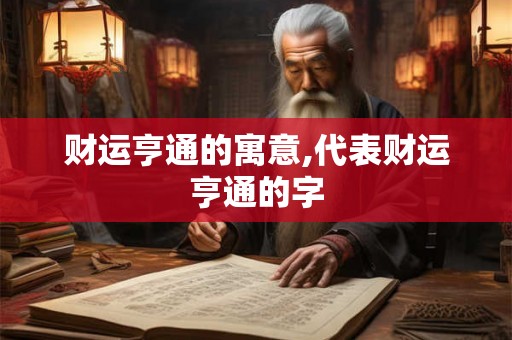 财运亨通的寓意,代表财运亨通的字 财运亨通的寓意,代表财运亨通的字